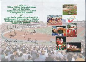 1999 Köszönőlap az Atlétikai Európa-bajnokság kapcsán, nyomtatott aláírásokkal