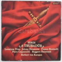 Verdi, Leontyne Price, Elena Obraztsova, Franco Bonisolli, Piero Cappuccilli, Ruggero Raimondi, Herbert Von Karajan - A Trubadúr. 3 x Vinyl, LP, Sztereo, dobozos kiszerelés. Melodia/ Melody. Magyarország - Szovjetunió. 1977. VG+