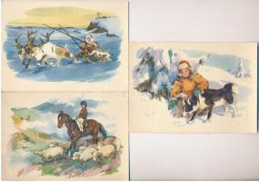 5 db modern szovjet művész képeslap / 5 modern Soviet art postcards