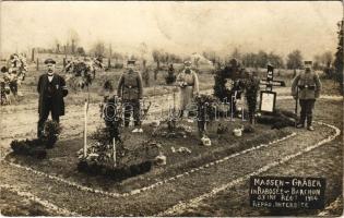 Massen-Gräber in Rabosee Barchon, 53 Inf. Régt. 1914. Repro. Interdite / Első világháborús német katonai hősök temetője / WWI German military cemetery. photo (EK)