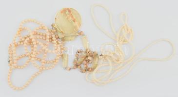 3 régi bizsu nyaklánc, vegyes méretben