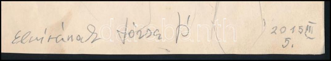 2015 Józsa János (1936-2016): Elvirának. Ceruza, papír, jelzett, 36×18 cm