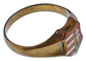 DN Zománcozott bronz Kossuth-címeres férfi gyűrű (66-os méret)