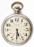 Enigma fém házas zsebóra, sérült számlappal, nem működik, d: 40 mm