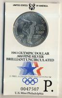 USA 1983P 1$ Ag "Olimpiai játékok" eredeti csomagolásban T:BU