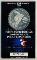 USA 1983S 1$ Ag "Olimpiai játékok" eredeti csomagolásban T:PP
