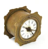 Régi német óratest, réz, elkezd járni, kopással, d: 9,5 cm