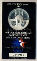 USA 1984S 1$ Ag "Olimpiai játékok" eredeti csomagolásban T:PP
