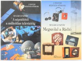 2 db rádiós könyv: Sugár Gusztáv: Megszólal a rádió; A néprádiótól a műholdas televízióig. Bp., é.n. AD kiadó. Kiadói papírkötésben