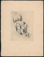 Mihályi (Müller) Rezső (1889-1972): 3 db Pornográf grafika. Rézkarc, papír, jelzett. 10x13 cm