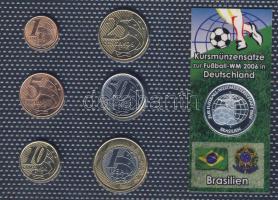 Brazília 2004-2005. 1c-1R 6klf db + Németország 2006. "Labdarúgó VB" Ag emlékérem, kereskedői szettben T:1,PP