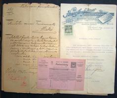 1898 Elismerő oklevél és kifizetési papír a Hazai Aszfaltipar fejlesztéséért Makón