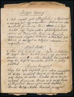 1913-1941: Kézzel írt, többnyire süteményeket tartalmazó receptgyűjtemény kb 60 oldalon