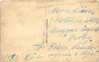 1932 Nevadián (Hollán istálló) Magyar Derby ügető ifj. Feiser Sándor nyerte a díjat. Foto Ideal (kop...