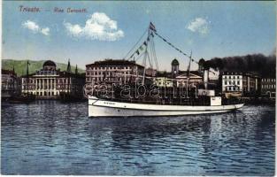 Trieste, Trieszt; Riva Carciotti / port, steamship