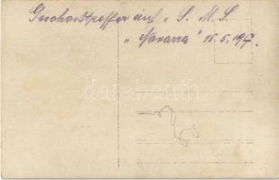 1917 SMS Novara az Osztrák-Magyar Haditengerészet Helgoland-osztályú gyorscirkálója, sérülés az otra...