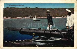 Torpedolanzierübungen / Austro-Hungarian Navy, K.u.K. Kriegsmarine, torpedo launching practice for mariners. G.C. Pola 1912/13. (EK)