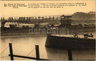 The ruins of Zeebrugge 1914-18. The way the German submarines were paralysed by the Intrepid and the Iphigenie and how their bas was bottled up (vágott / cut)