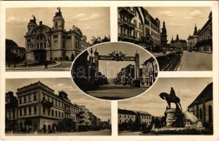 1942 Kolozsvár, Cluj; "Erdély visszatér" díszkapu, bevonulás, mozaiklap / decorated gate, entry of the Hungarian troops, multi-view postcard (EK)