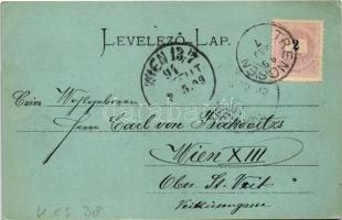 1899 (Vorläufer) Trencsén, Trencín; vár este, vasútvonal. Gansel Lipót kiadása / Trenciansky hrad / ...