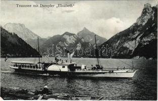 Traunsee mit Dampfer Elisabeth / steamship (EK)