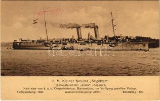 1916 SM Schiff Szigetvár. K.u.K. Kriegsmarine / SMS Szigetvár az Osztrák-Magyar Haditengerészet Zenta-osztályú védett cirkálója / WWI Austro-Hungarian Navy SMS Szigetvár Zenta-class protected cruiser + K.U.K. KRIEGSMARINE SMS SZIGETVÁR (EK)