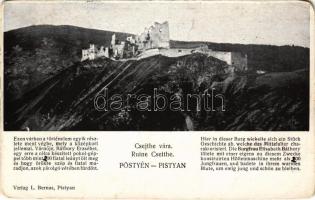 1911 Csejte, Csejthe, Cachtice; Cachticky hrad / Ruine Cseyte / Báthory Erzsébet vára. Lampl Gyula kiadása / castle ruins (EM)