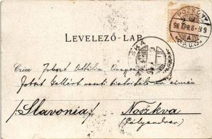 1898 (Vorläufer) Pozsony, Pressburg, Bratislava; Mária Terézia szobor, látkép, híd, vár, színház. An...