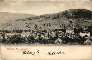 1907 Nagyugróc, Velké Uherce; látkép. Hilwert Jakab kiadása / general view (EK)