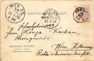 1898 (Vorläufer) Trencsén, Trencín; Hotel Szarka szálloda (Szarka István szállodás, hotelier). Ganse...