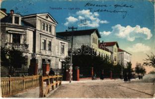 1916 Trencsén, Trencín; Liget utca / street view (Rb)