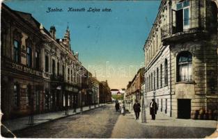 1918 Zsolna, Zilina; Kossuth Lajos utca, Scheer Bertalan és Társa üzlete / street view, shops (EM)