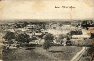 1915 Léva, Levice; látkép. Schulcz Ignác kiadása / general view (vágott / cut)