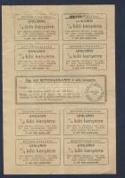 1915 8+1db aradi utalvány 1/4kg kenyérre és évszám nélküli 8+1db aradi utalvány főzőlisztre