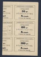 1915 8+1db aradi utalvány 1/4kg kenyérre és évszám nélküli 8+1db aradi utalvány főzőlisztre