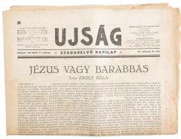 1938 Az Ujság c, szabadelvű napilap zsidótörvénnyel foglalkozó száma