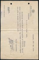 1937 Meinl Gyula kávébehozatali Rt. két hivatalos levél