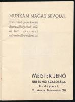1941 Engedje meg, hogy bemutassam: Meister Jenő divatszabóság képes árjegyzék