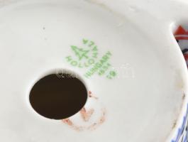 Hollóházi pletykálkodók, kézzel festett, jelzett, hibátlan, m:22 cm kosárral