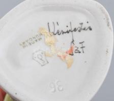 Hollóházi Ludas Matyi, kézzel festett, jelzett, hibátlan, 19 cm