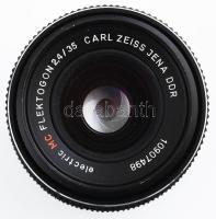 Carl Zeiss Jena Flektogon 2,4/35 (35 mm f/2.4) MC Electric M42 objektív, sapkával, tokkal, kitűnő ál...