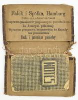 cca 1910 Falk és Társa Hamburg Hajó menetjegy tartó vászon, több nyelvű, szakadt. 16x12 cm