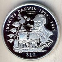 Sierra Leone 1999. 10$ Ag "Charles Darwin" T:PP