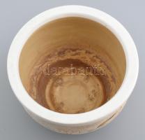 Virágos fajansz kaspó. Kézzel festett, jelzés nélkül, hibátlan d: 23 cm, m: 17 cm