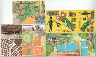 20 db MODERN térképes képeslap / 20 modern map motive postcards