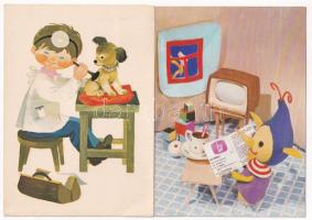 50 db MODERN vicces és gyerek képeslap / 50 modern funny and children motive postcards