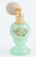 Zöld üveg parfűmszóró 13 cm