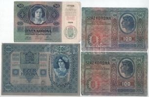 1902. 1000K + 1912. 100K (2x) + 1913. 20K (4x) + 1914. 50K + 1915. 10K (2x) mindegyik bankjegy felül...