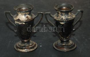 1880 körül ezüst (Ag) kisméretű esküvői díszvázák párban 48g