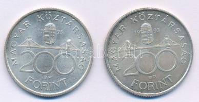 1993. 200Ft Ag "MNB" (2x) T:AU,XF 
Adamo F13